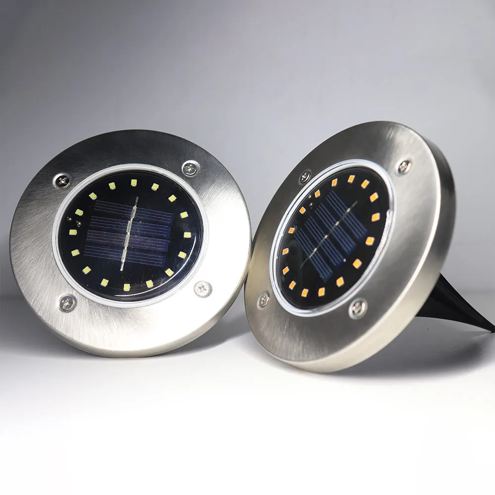 OEM 16 Led Outdoor Solar Garden Ground Lights, Waterproof In Ground Solar Led Metal Solar Disk Light Suppliers, Factory