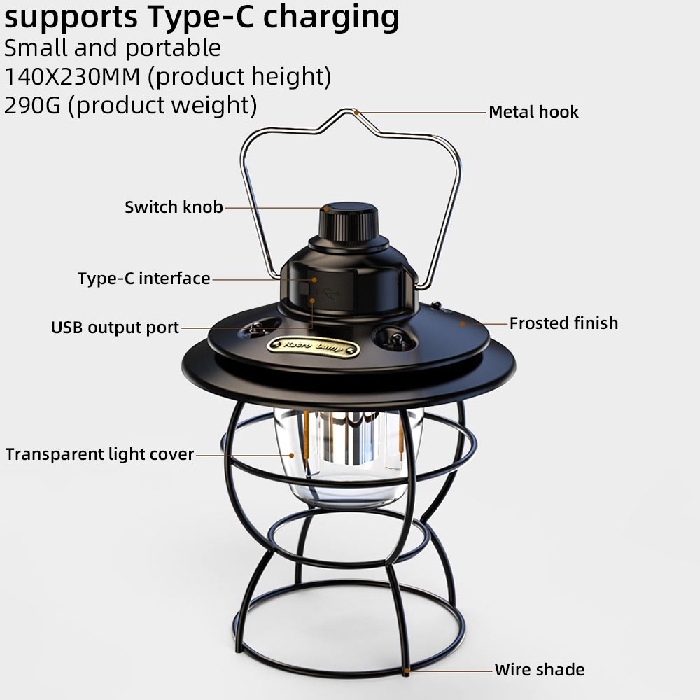 Retro Camping Lantern Details 8