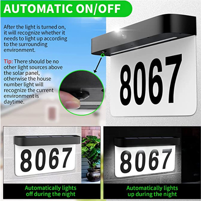 Solar house numbers outdoor application display