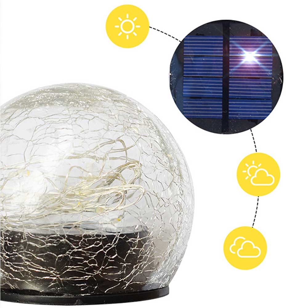 OEM Cracked Glass Solar Landscape Light LED Warm White Outdoor Decorative Waterproof Garden Light Manufacturer, Factory