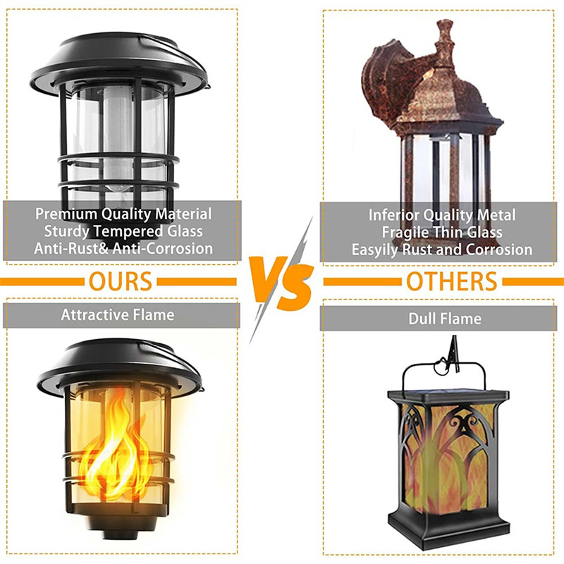 OEM Hanging Flickering Flame Solar Wall Sconce, Aluminum Outdoor Front Porch Light Manufacturers, Supplier
