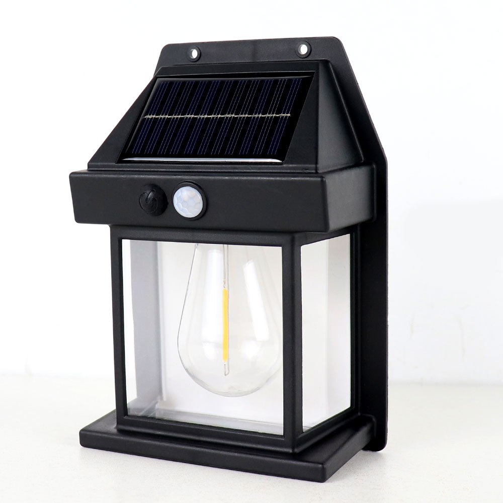 China Outdoor Solar Wall Lamp, 3 Modes Waterproof Solar Motion Sensors Tungsten Wall Lights for Garden Yard Patio Fence Outside Decorative Supplier, Factories