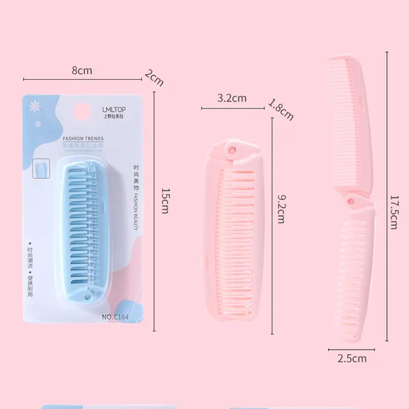 Portable foldable Double Headed hairbrush design