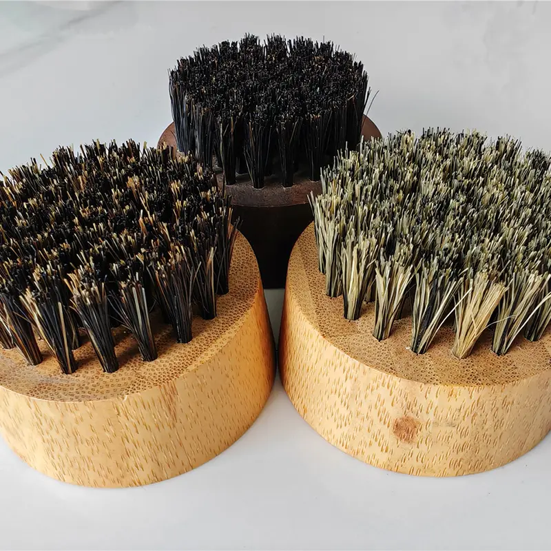 OEM Small Round Beard Brush with Boar Bristles Black Walnut Wood Manufacturer, Supplier