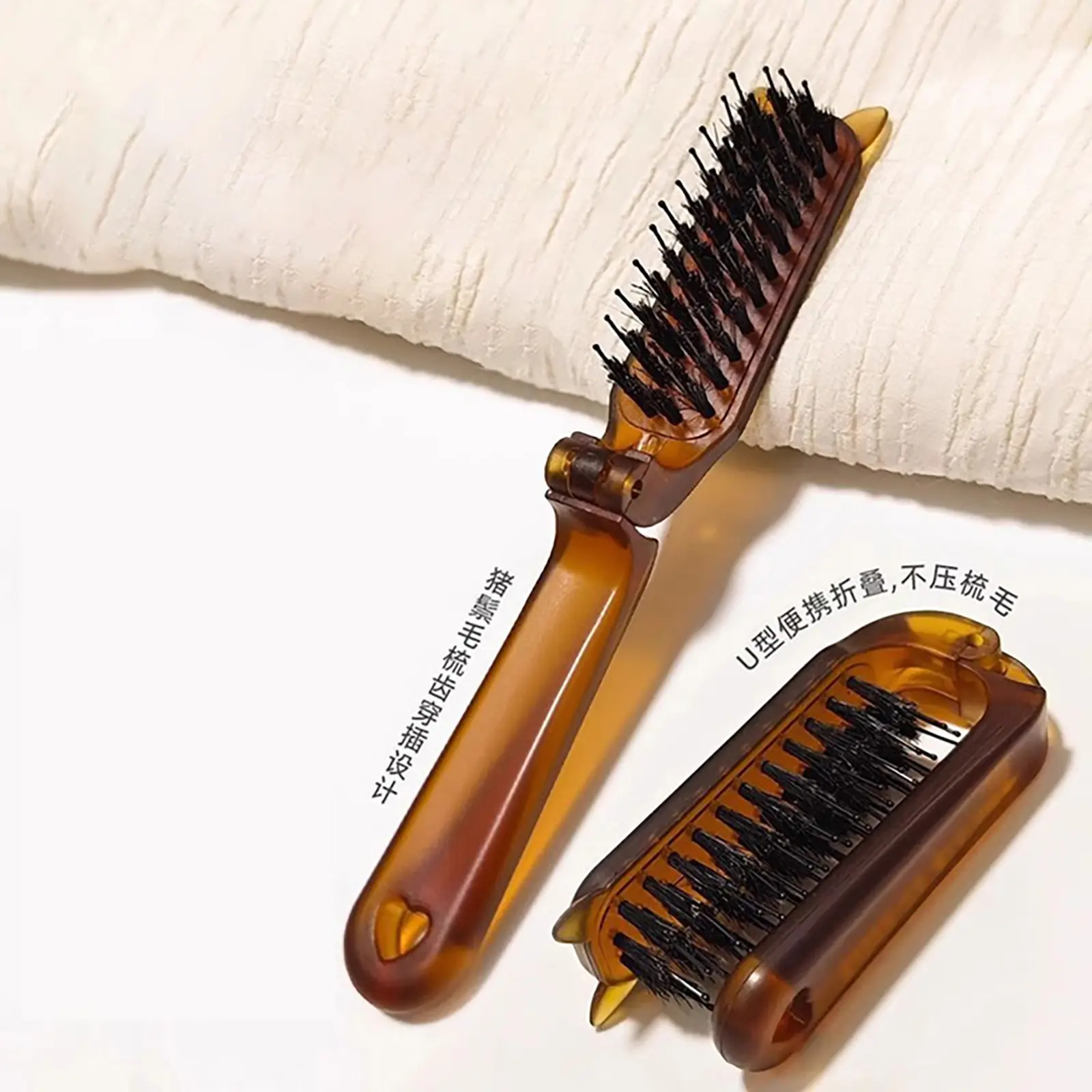 High-Quality Collapsible Portable Pocket Nylon boar Bristle Hairbrush Manufacturers, Factory