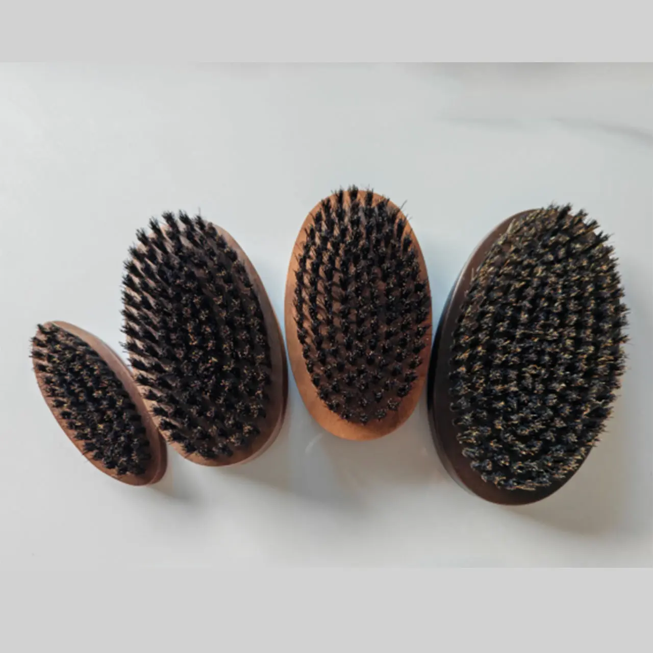 Wholesale 100% Boar Bristle Natural Black Walnut Wood Oval Beard Brush Manufacturer, Factories