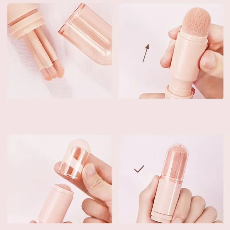 OEM 4 in 1 Mini Cute Travel Makeup Brushes Manufacturers, Factories