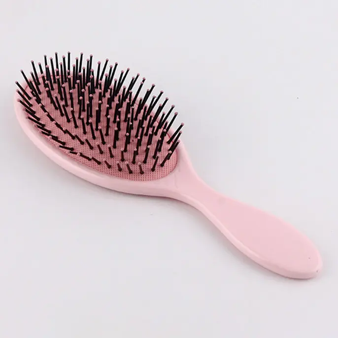 Custom Logo Massager Wet Dry Detangling Hair Brush Soft Cushion Nylon Detangle Brushes