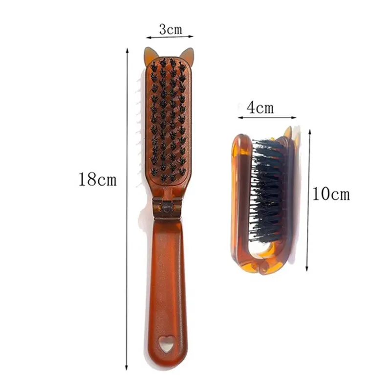 High-Quality Collapsible Portable Pocket Nylon boar Bristle Hairbrush Manufacturers, Factory