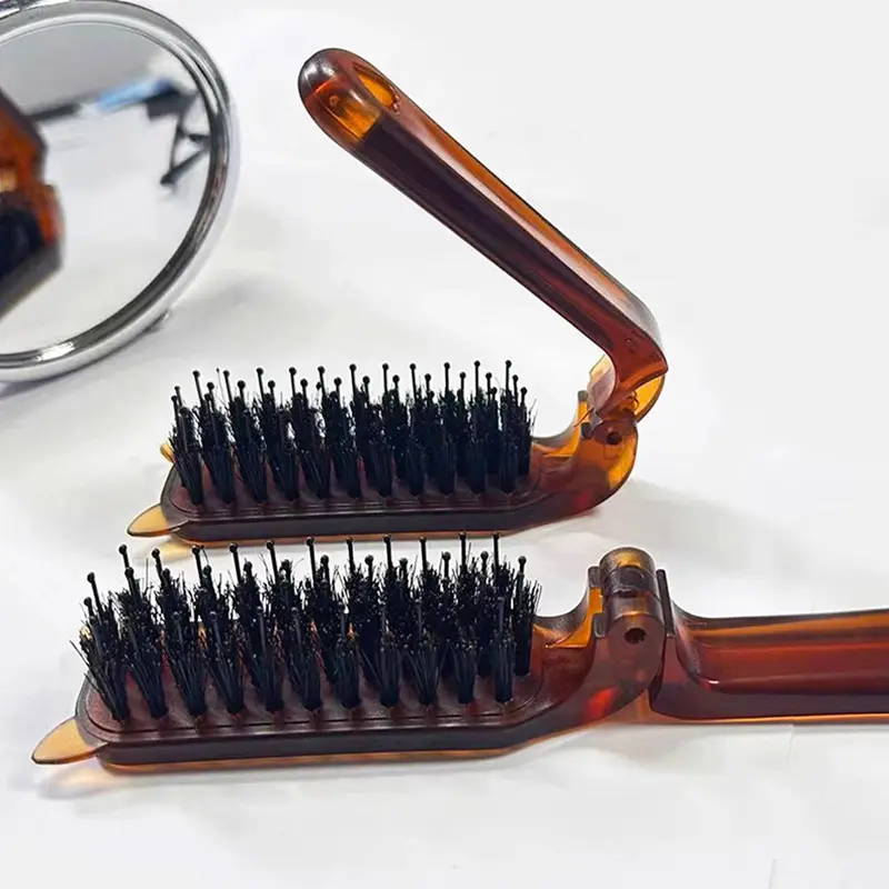 High-Quality Collapsible Portable Pocket Nylon boar Bristle Hairbrush Manufacturers, Factory