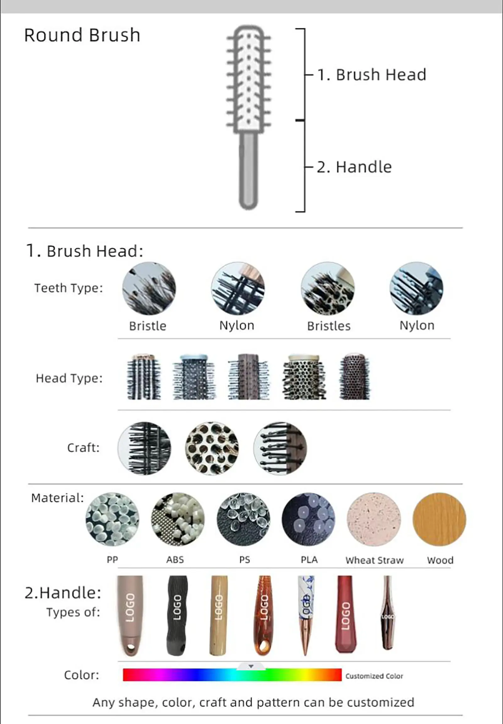 Customizable Hairbrush Options