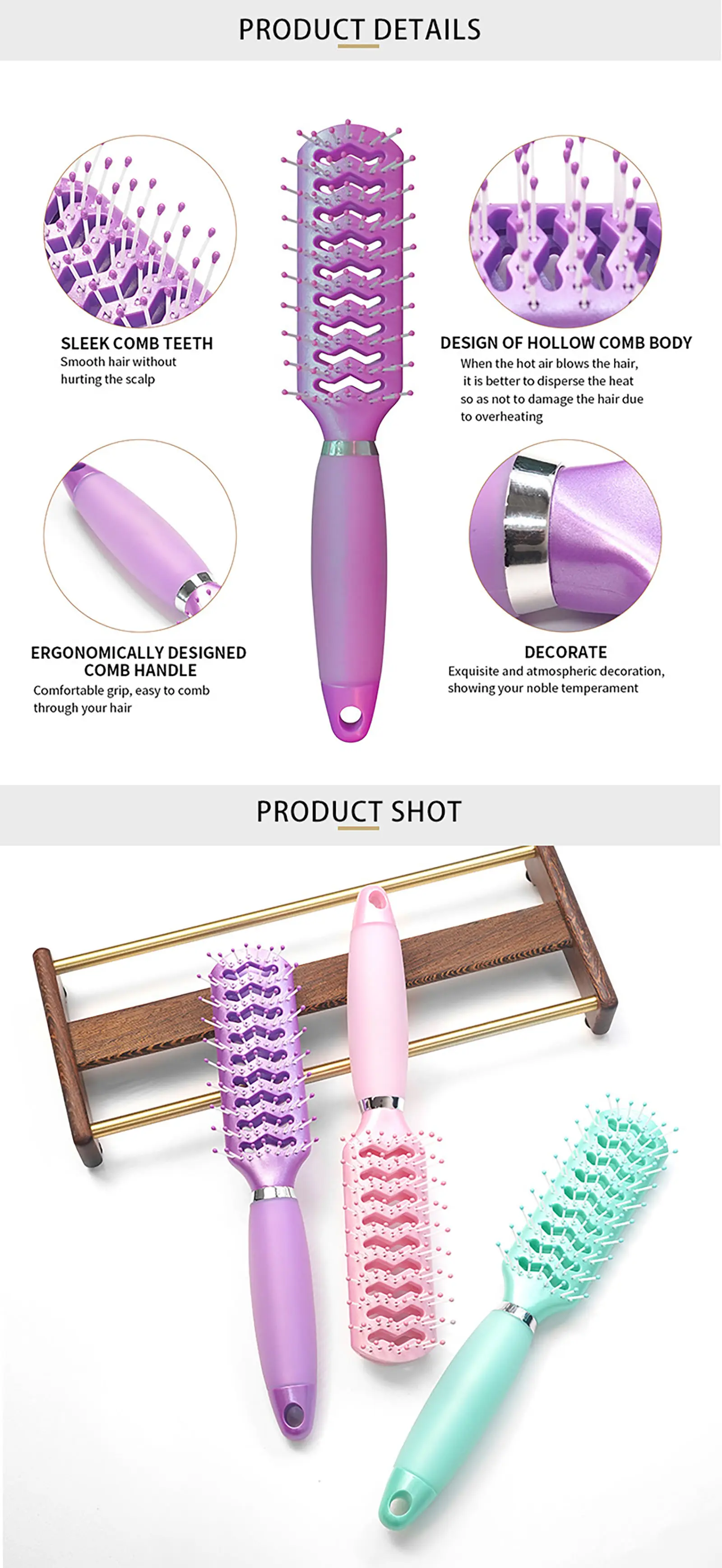 Vented Hair Brush for Blow Drying
