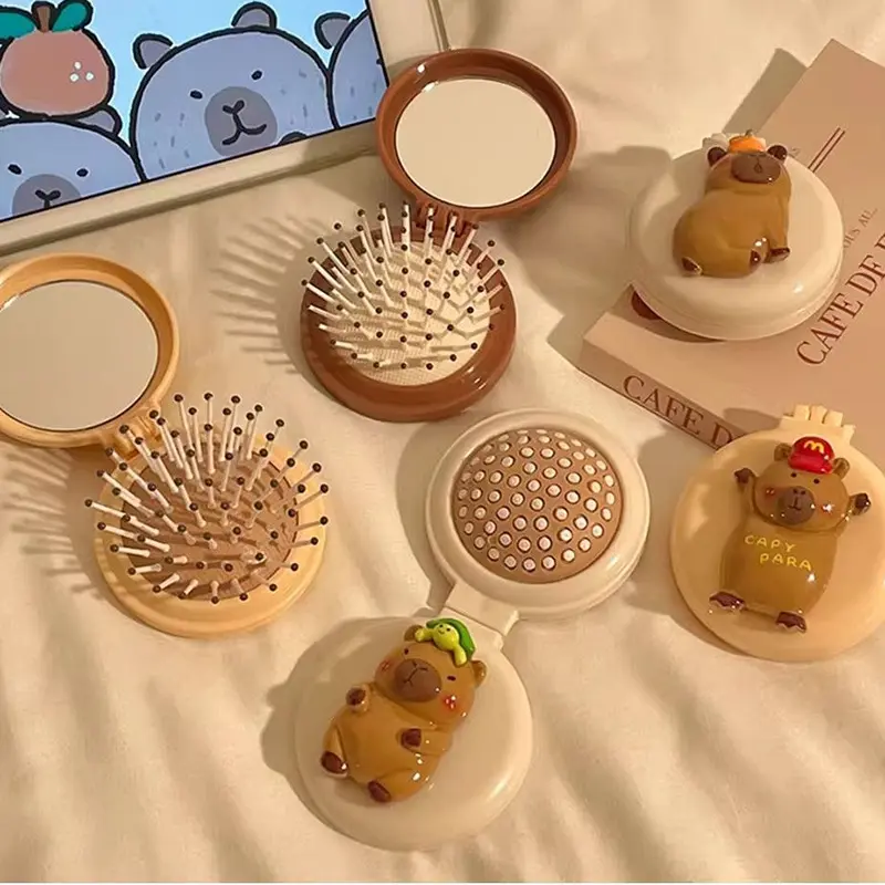 OEM Capybara travel Folding Pocket Mirror hair brush Manufacturer, Suppliers