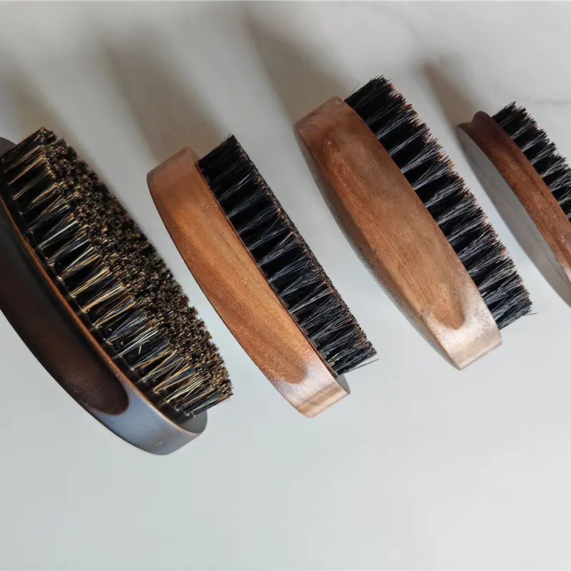 Wholesale 100% Boar Bristle Natural Black Walnut Wood Oval Beard Brush Manufacturer, Factories