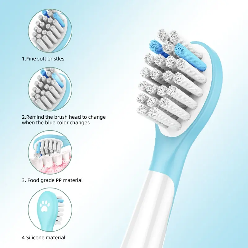 OEM Kids Sonic Soft Bristle Electric Tooth Brush Heads Toothbrush With Replaceable Toothbrush Head Supplier, Factory