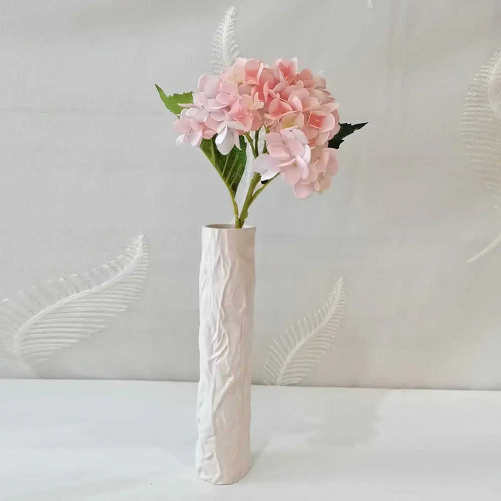 Buy Modern Minimalist Crinkled Texture Off White Ceramic Vase Set Manufacturer, Factory