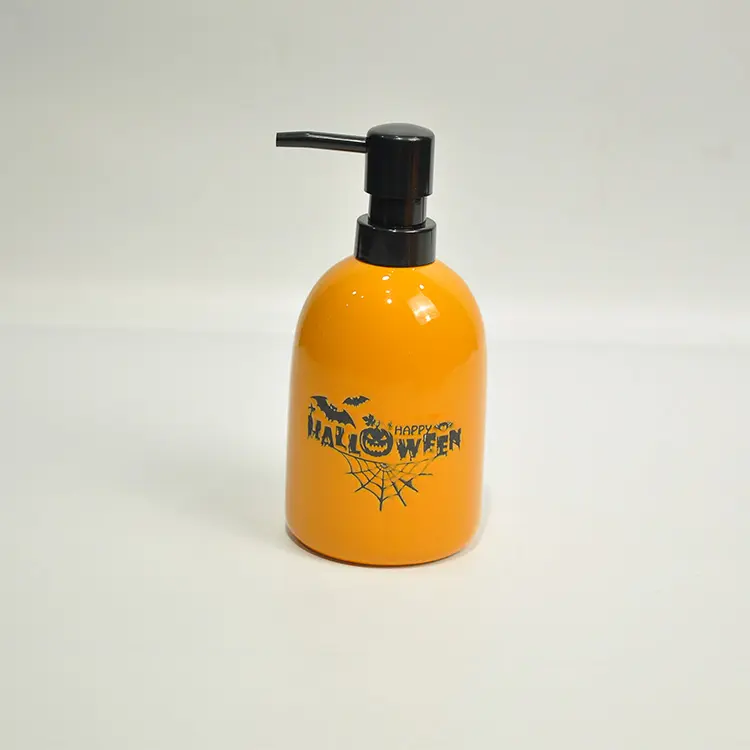 OEM Halloween - Themed Orange Ceramic 5 pcs Bathroom Accessories Set Factory, Companies