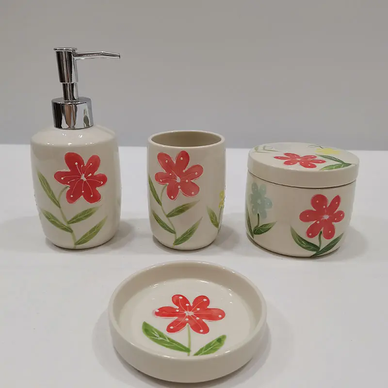 OEM Spring series painted paper bathroom four piece set Factories, Product