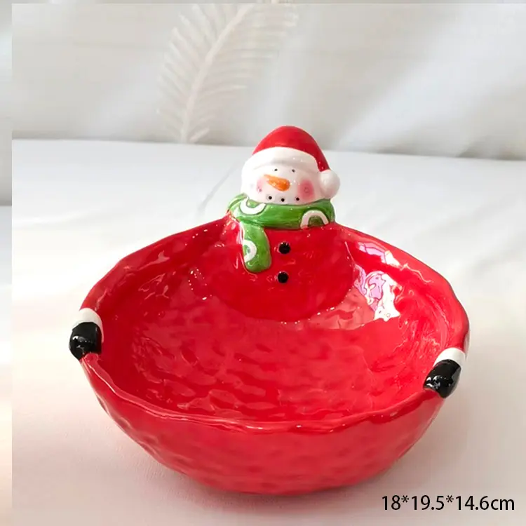 Christmas 3D Santa Claus Dolomite Ceramic Candy Bowl
