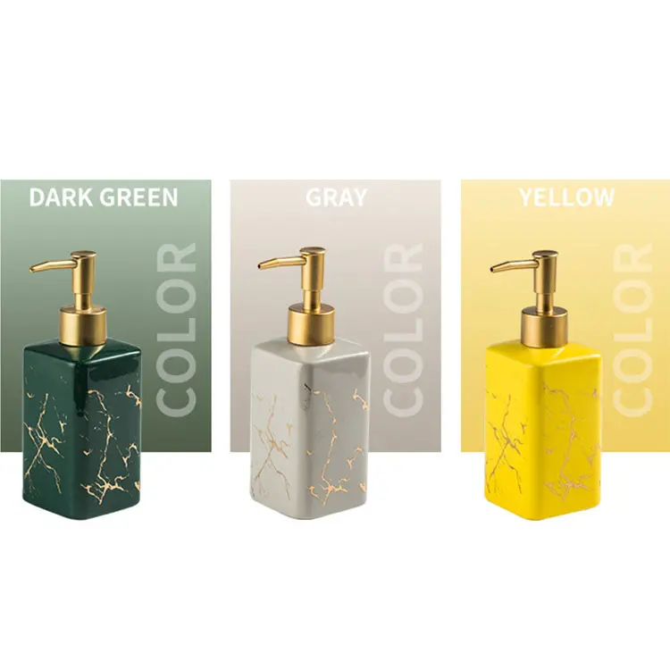 Cheap Colorful Marble-Pattern Square Ceramic Lotion Dispenser Manufacturer, Company