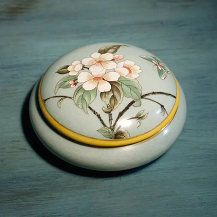 OEM Hand-Painted Floral & Bird Light Green Ceramic Bathroom 7-Piece Set Manufacturers, Exporter
