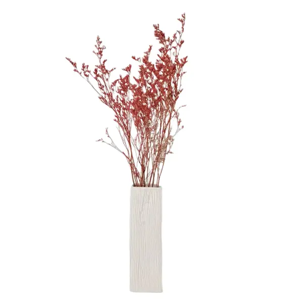 Cheap Beige Woodgrain - Textured Ceramic Rectangular Vase Factories, Product