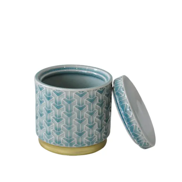 OEM Teal Geometric Arrow - Patterned Ceramic Bathroom 6 - Piece Set Supplier, Product