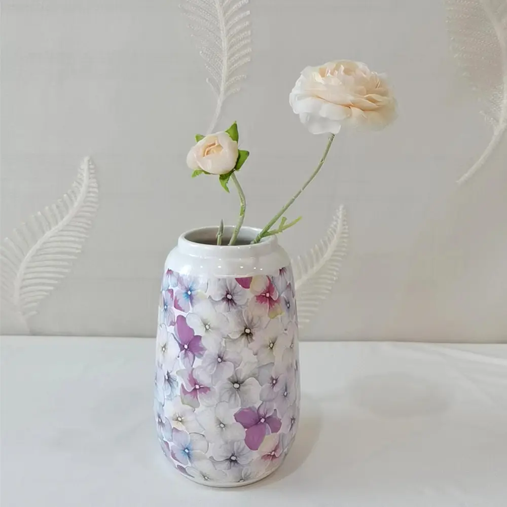 Watercolor Hydrangea Ceramic Vase