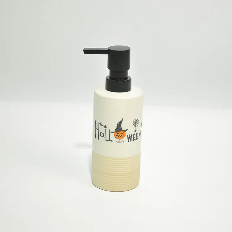 Custom Halloween Witch Pumpkin Beige Gradient Stoneware Bathroom Set Suppliers, Company