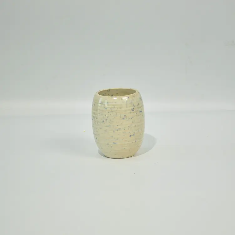 OEM Vintage Cream - Blue Speckled Ribbed Stoneware Bathroom Accessory Set Manufacturers, Suppliers