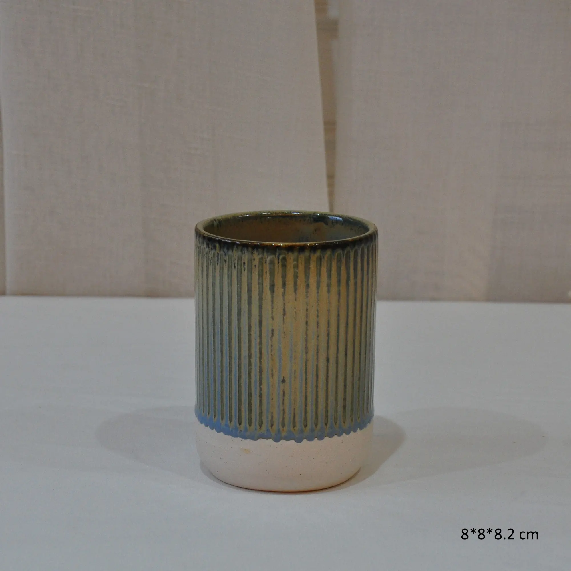 ODM Natural Style Gradient Vertical Stripes Stoneware 5-Piece Bathroom Accessory Set Company, Companies