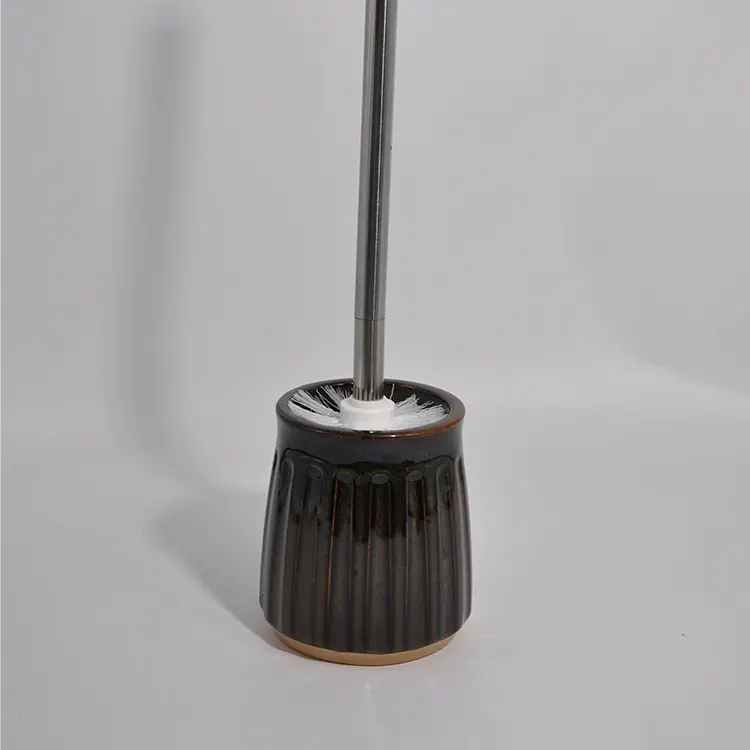 China Dark Brown Ribbed Glaze Ceramic Bathroom 4-Piece Set Factories, Products