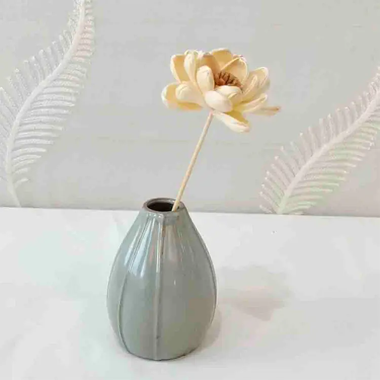 Buy Nordic Minimalist Ribbed Stoneware Bud Vase Exporters, Product
