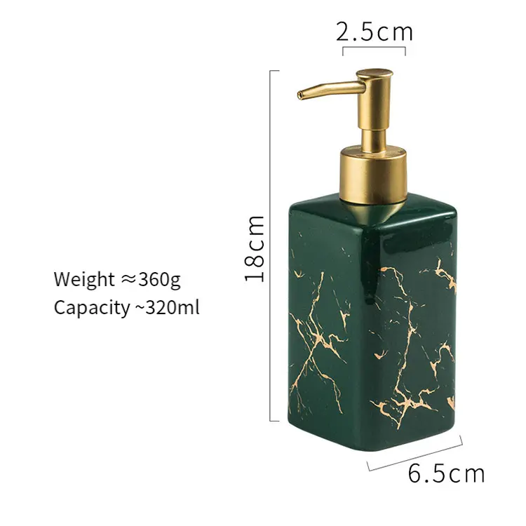 Colorful Marble-Pattern Ceramic Lotion Dispenser View 3
