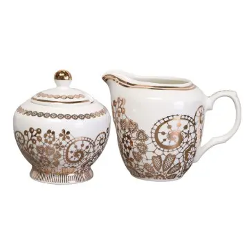 Gold Rim European Style Tea Pot Palace Style Gift Box Set