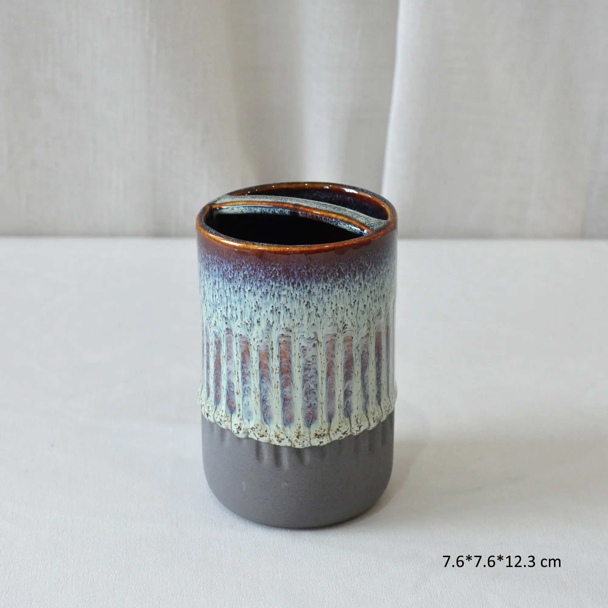 Buy Wabi-Sabi Kiln-Change Gradient Vertical Striped Stoneware Bathroom Set Manufacturers, Exporter