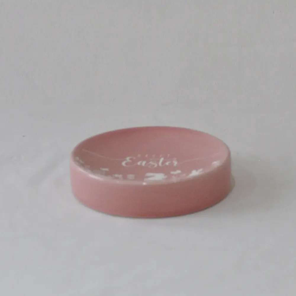Custom Easter-Themed Pink-White Rabbit Printed Dolomite Bathroom Accessory Set Manufacturer, Supplier