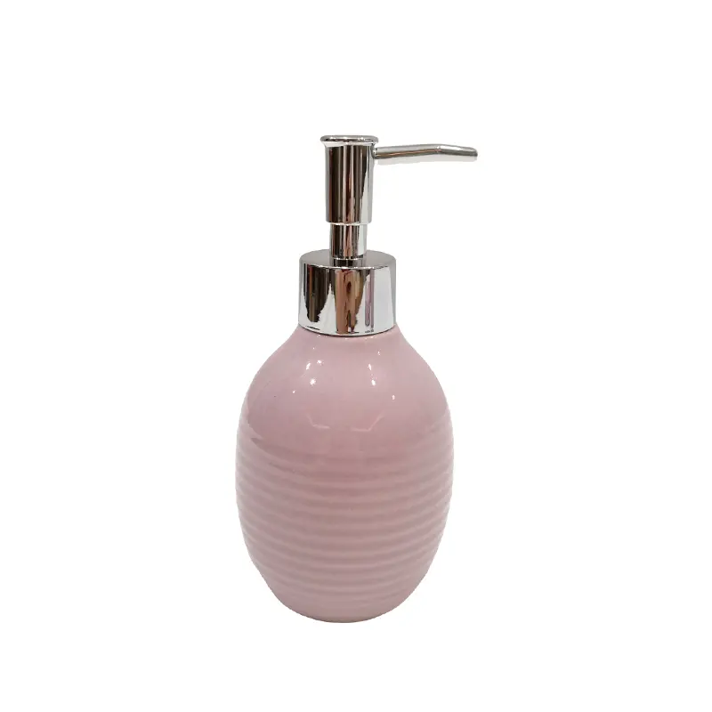 Discount Pink Stoneware Oval Bathroom Accessory Set - 4  Piece Set Company, Companies