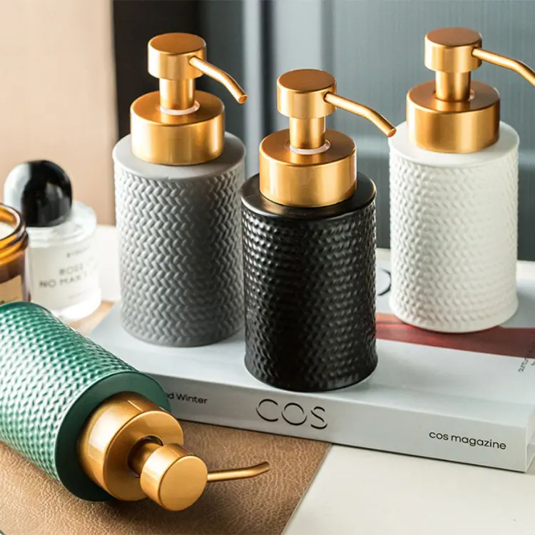 Custom Multicolor Embossed Texture Ceramic Soap Dispenser Manufacturer, Company
