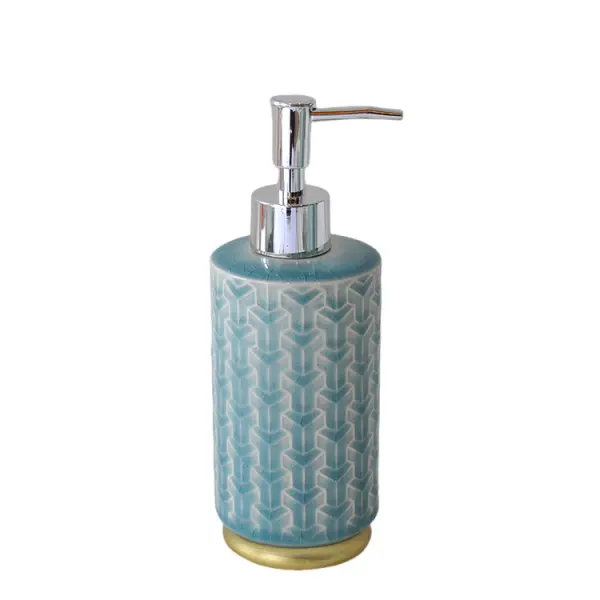 OEM Teal Geometric Arrow - Patterned Ceramic Bathroom 6 - Piece Set Supplier, Product
