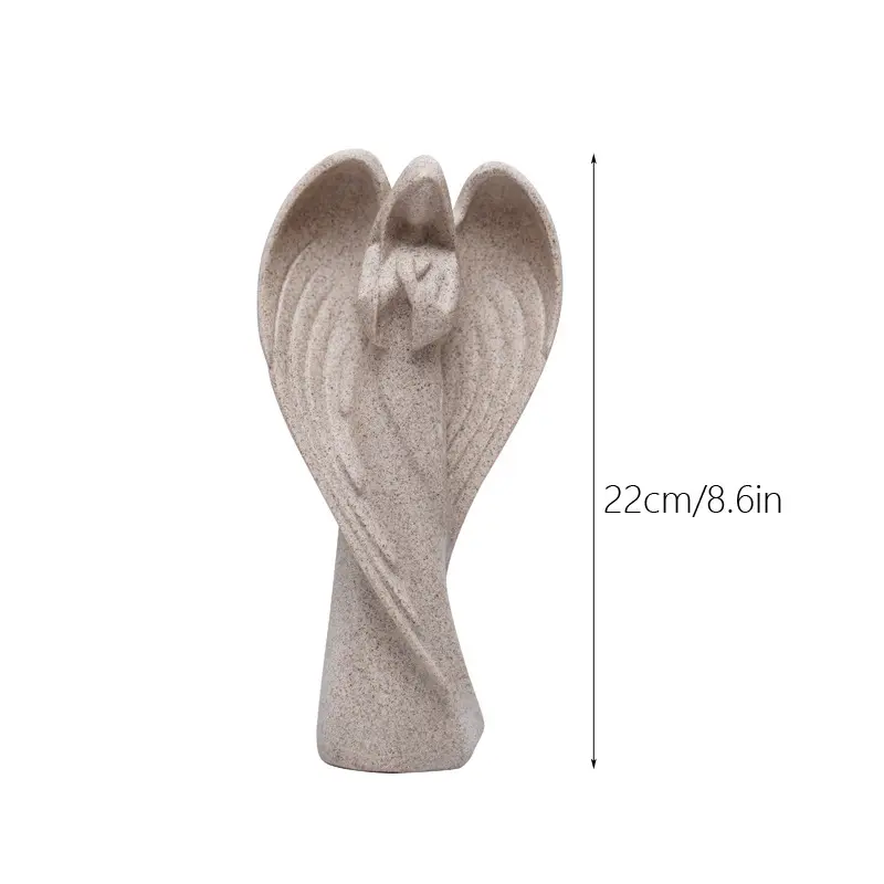 Sandstone Texture Resin Angel Sculpture Set