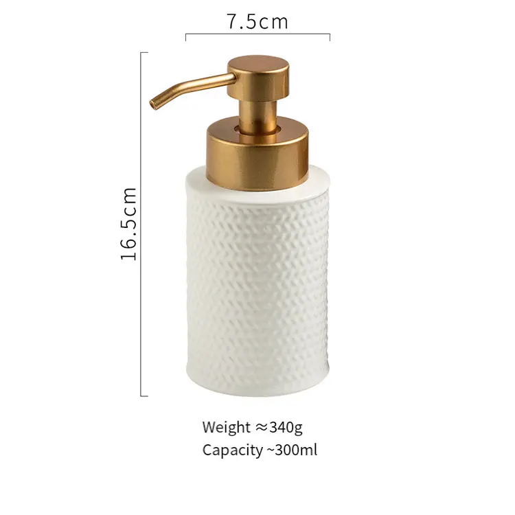 Multicolor Embossed Texture Ceramic Soap Dispenser Detail 1