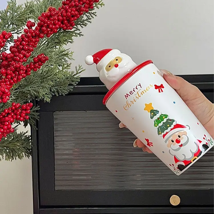 Buy Christmas-Themed Santa Claus Lid Ceramic Mug Manufacturer, Companies