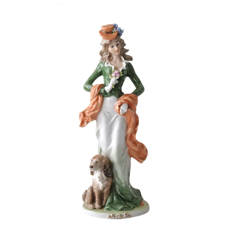 OEM Vintage European Ceramic Lady - and - Dog Figurine Manufacturers, Exporter