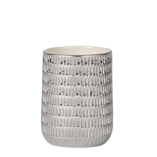 China Silver Glazed Textured Ceramic Bathroom 5-Piece Set Suppliers, Product