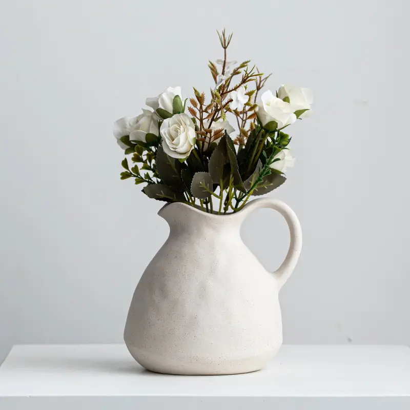 OEM Milky White Speckled Ceramic Pitcher Vase Factories, Exporters