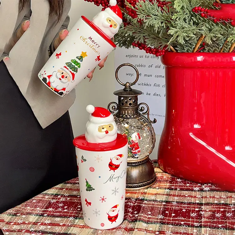 Buy Christmas-Themed Santa Claus Lid Ceramic Mug Manufacturer, Companies