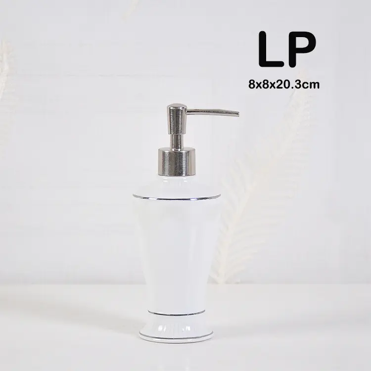 jiashun Elegant White Ceramic Bathroom Accessories Set with Silver Rim Manufacturer, Factories