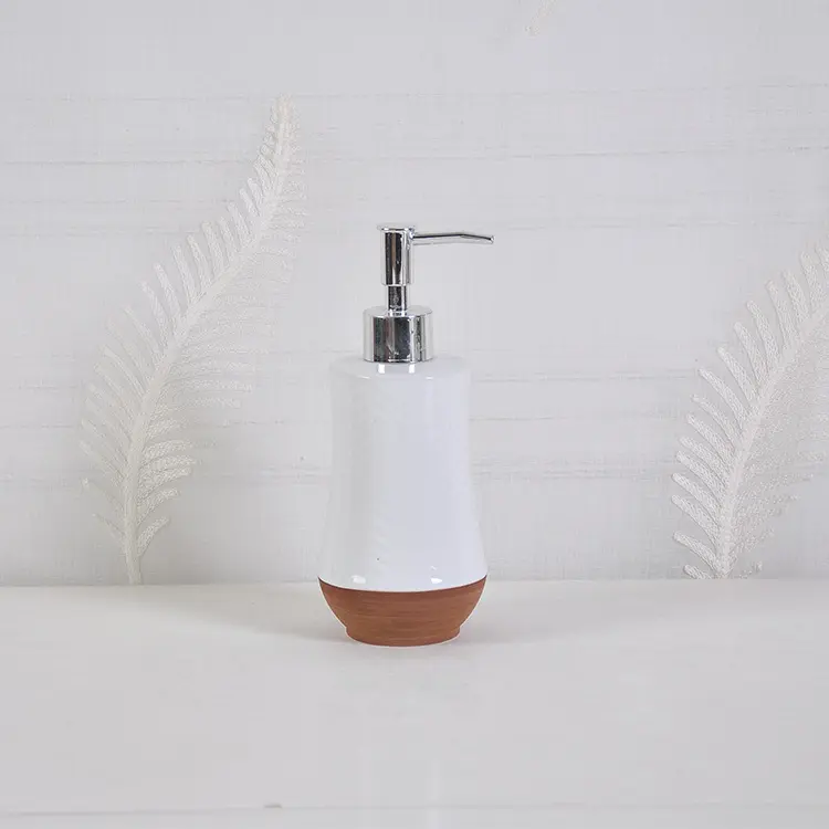 Wholesale Wabi - Sabi Two - Tone White & Brown Herringbone - Textured Ceramic Bathroom Set Supplier, Products