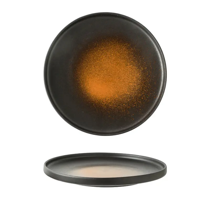 Custom Industrial Style Speckled Gradient Glaze Ceramic Plate Set Supplier, Companies